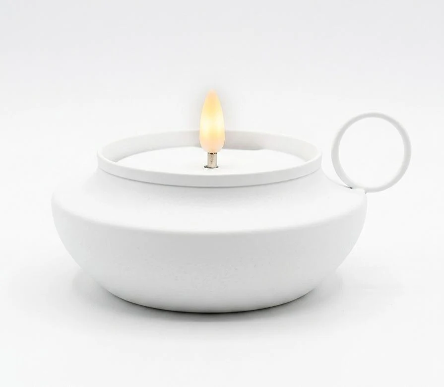 AKDC LED Metal Candle Light – White | 12×5 cm