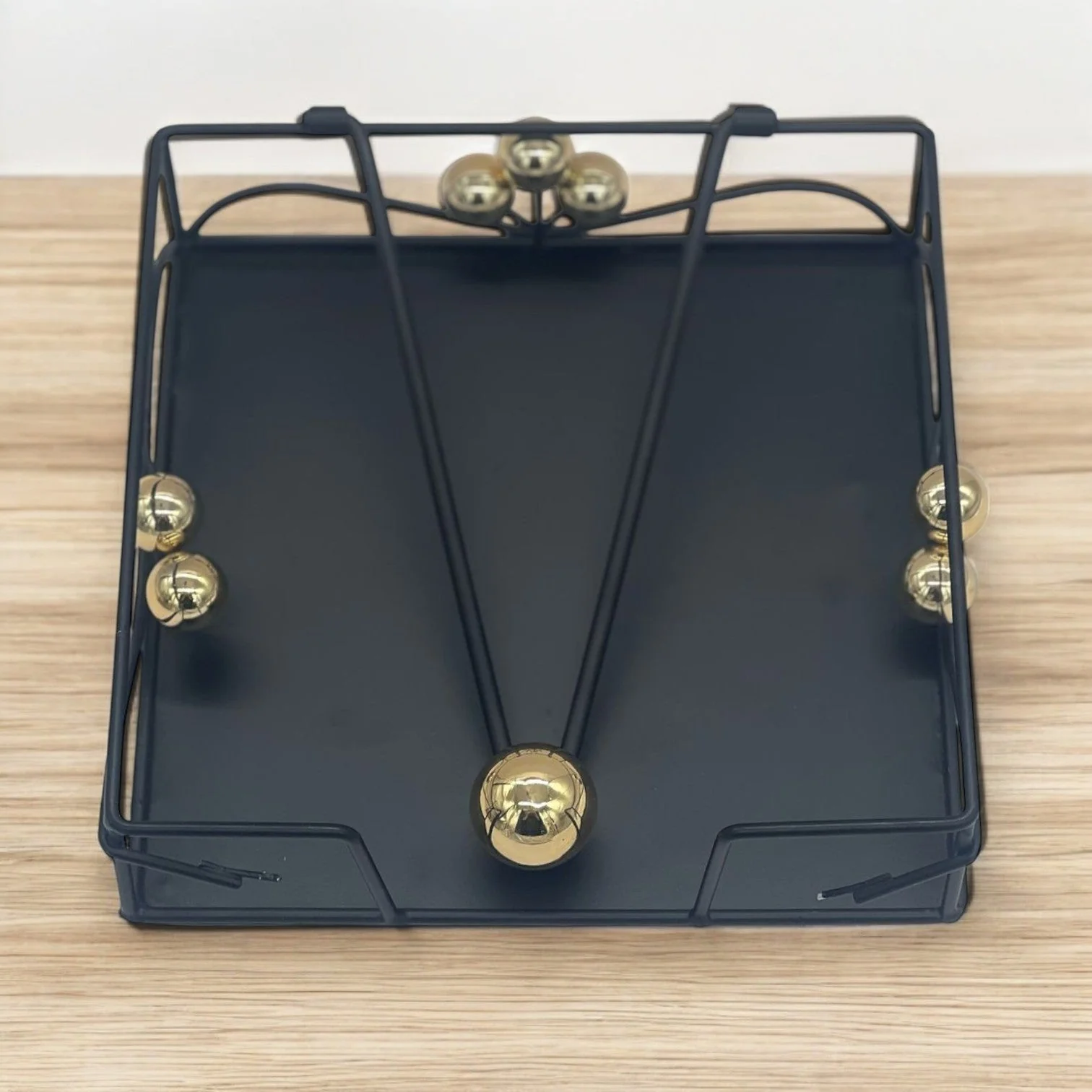 AKDC Metal Napkin Holder, Napkin Dispenser with Weighted Arm, Square Napkin Holder for Table, Paper Napkin Holder, Tissue Holder for Dining Table, Napkin Rack for Kitchen Restaurant Bar-20cmX6cm (Black&Golden) - Image 2