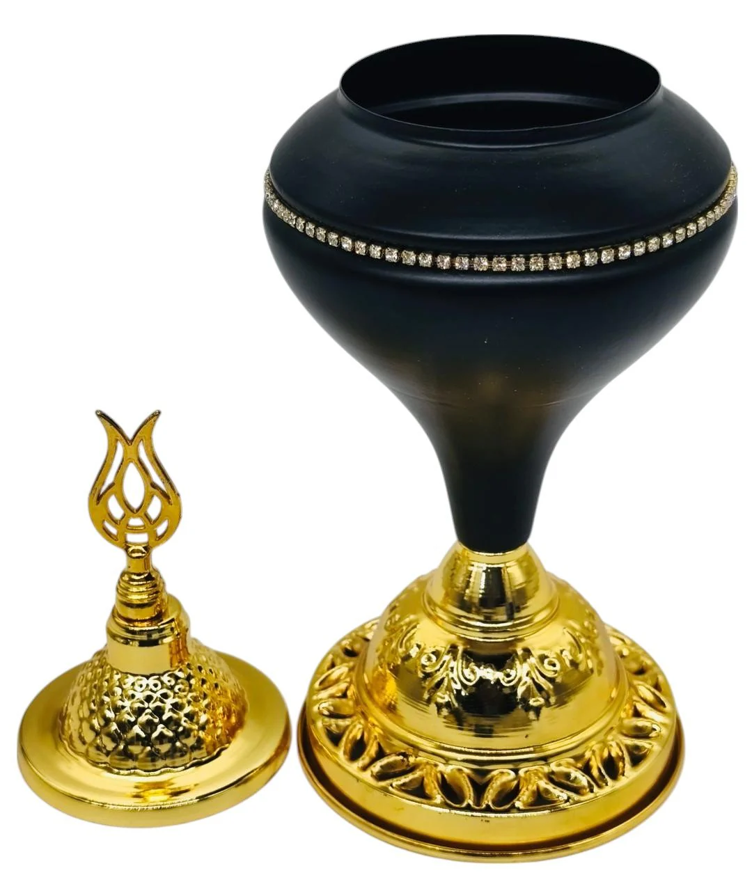 AKDC Metal Sugar Pot 28cm*7cm, Black/Gold - Image 2