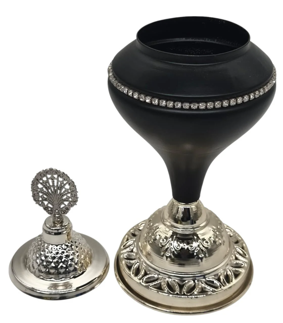 AKDC Metal Sugar Pot 28cm*7cm, Black/Silver - Image 3