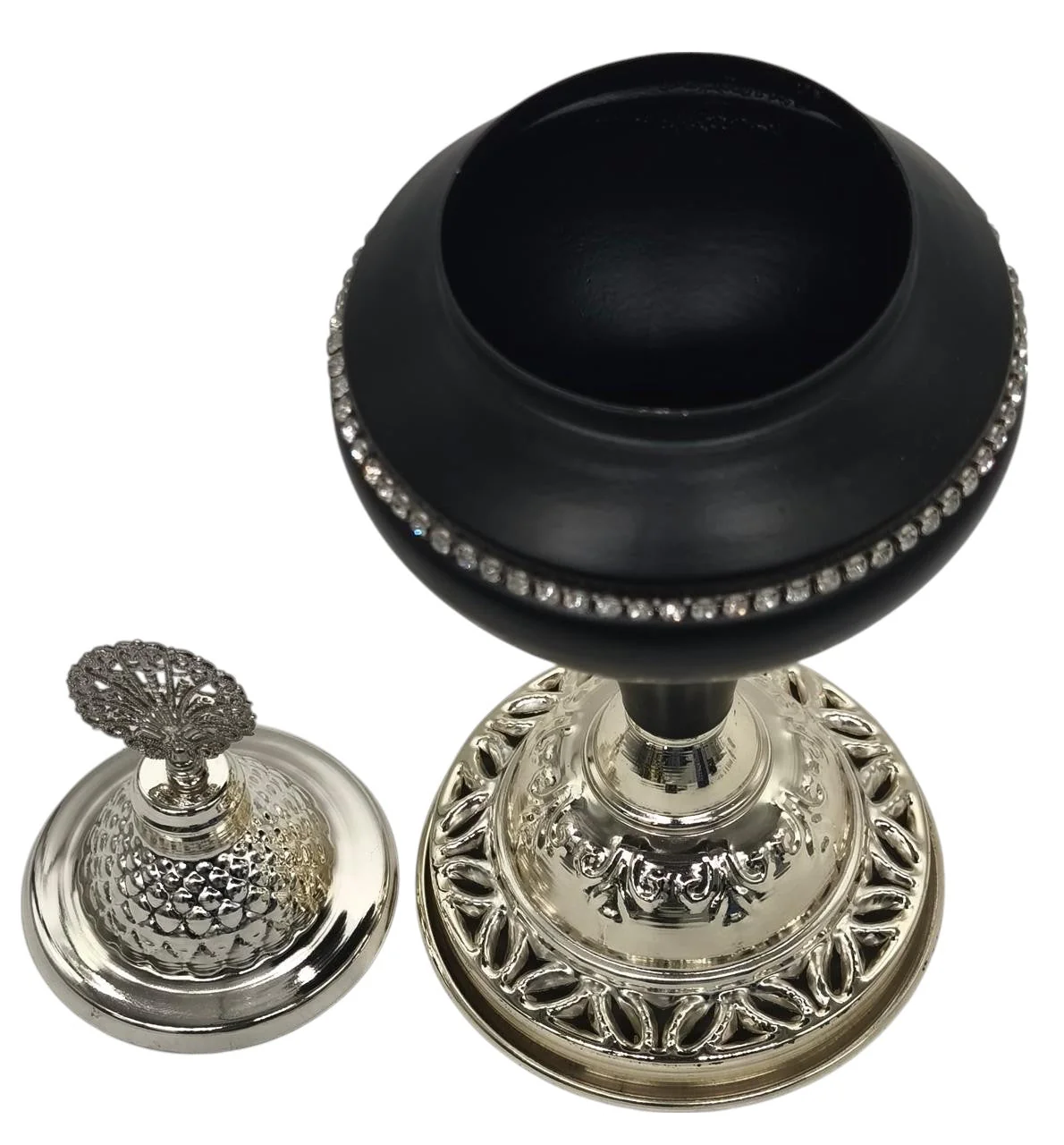 AKDC Metal Sugar Pot 28cm*7cm, Black/Silver - Image 4