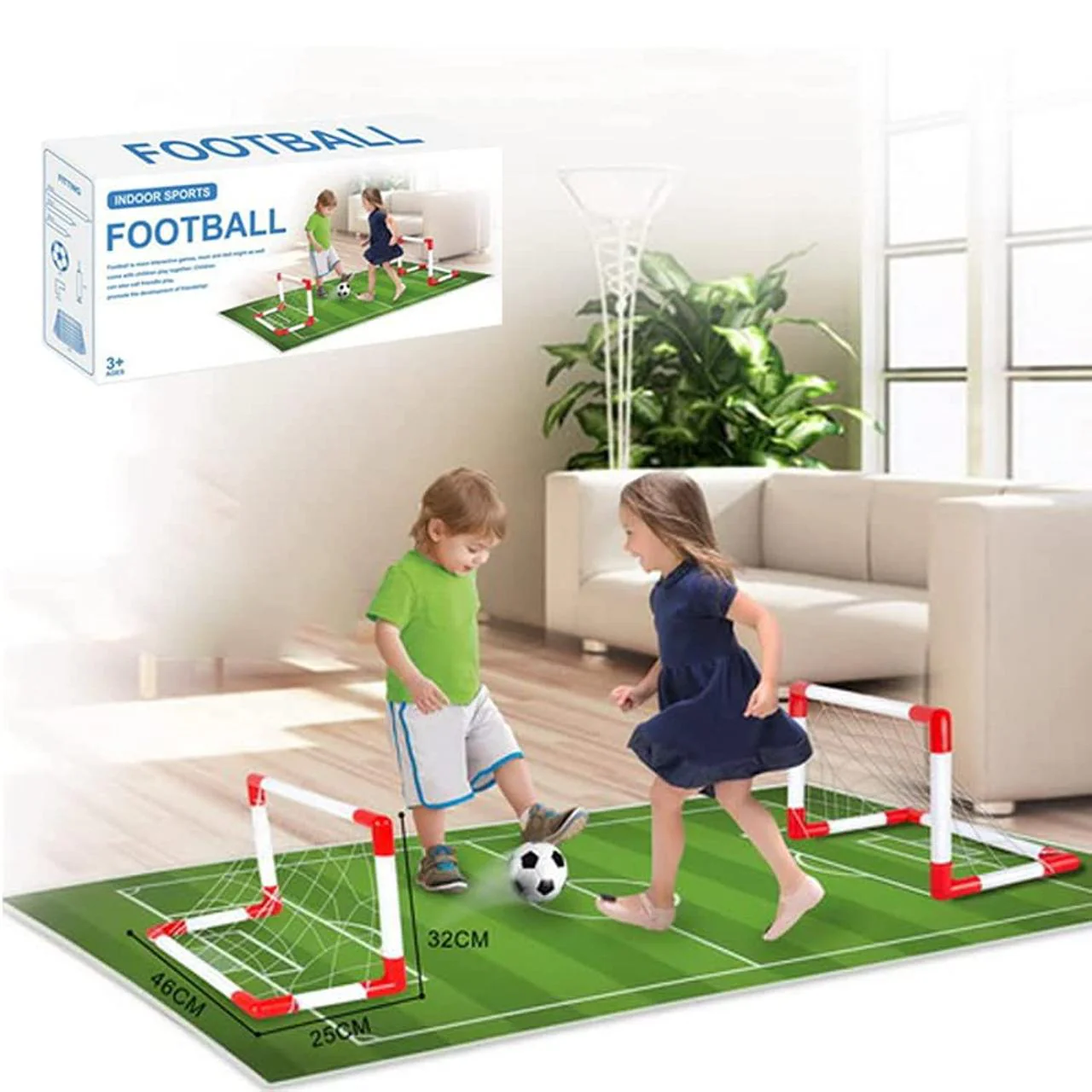 Indoor Sports Mini Indoor Footbal Play Set 42cm*28cm, Assemble & Play