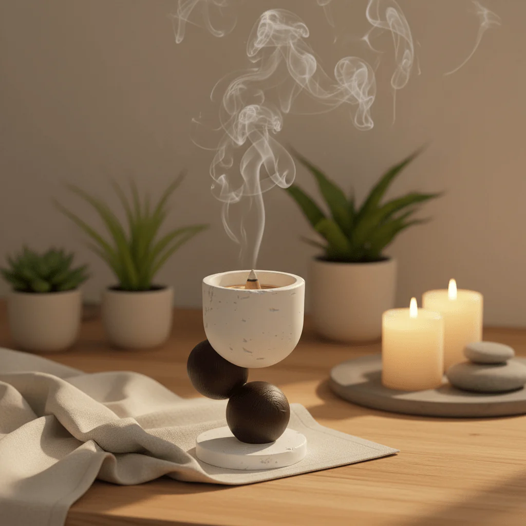 AKDC Mini White Ceramic Cylindrical Incense Burner – Compact, Decorative Aromatherapy Piece for Small Spaces – 12.5 cm - Image 2