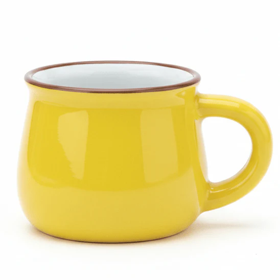 AKDC Mini Yellow Ceramic Espresso Mug for Coffee, Tea & Beverage Serving – 50ml