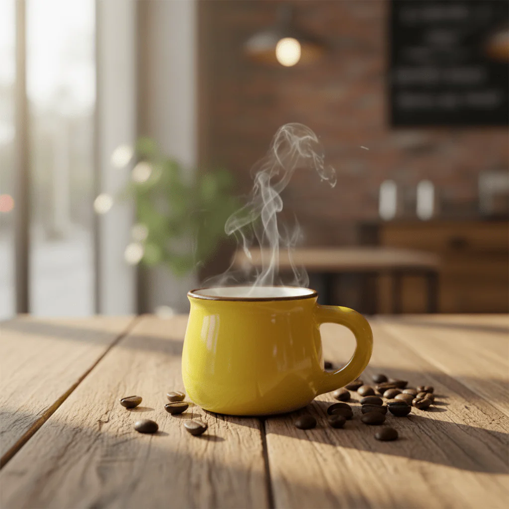 AKDC Mini Yellow Ceramic Espresso Mug for Coffee, Tea & Beverage Serving – 50ml - Image 2