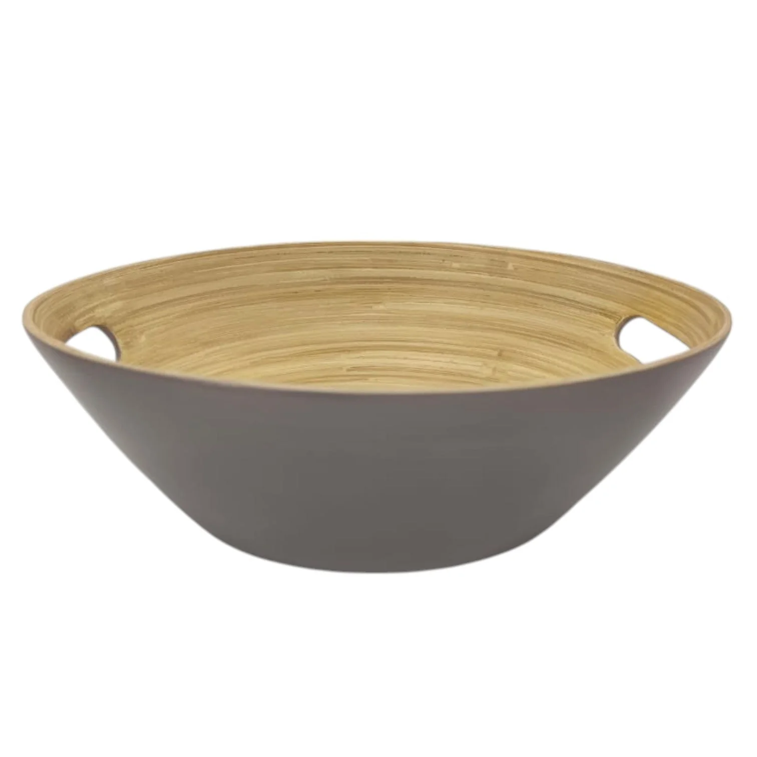 AKDC Modern Bamboo Oval Shape Serving Bowl With Handle-29cmX25cmX10cm-CadetBlue&Bamboo