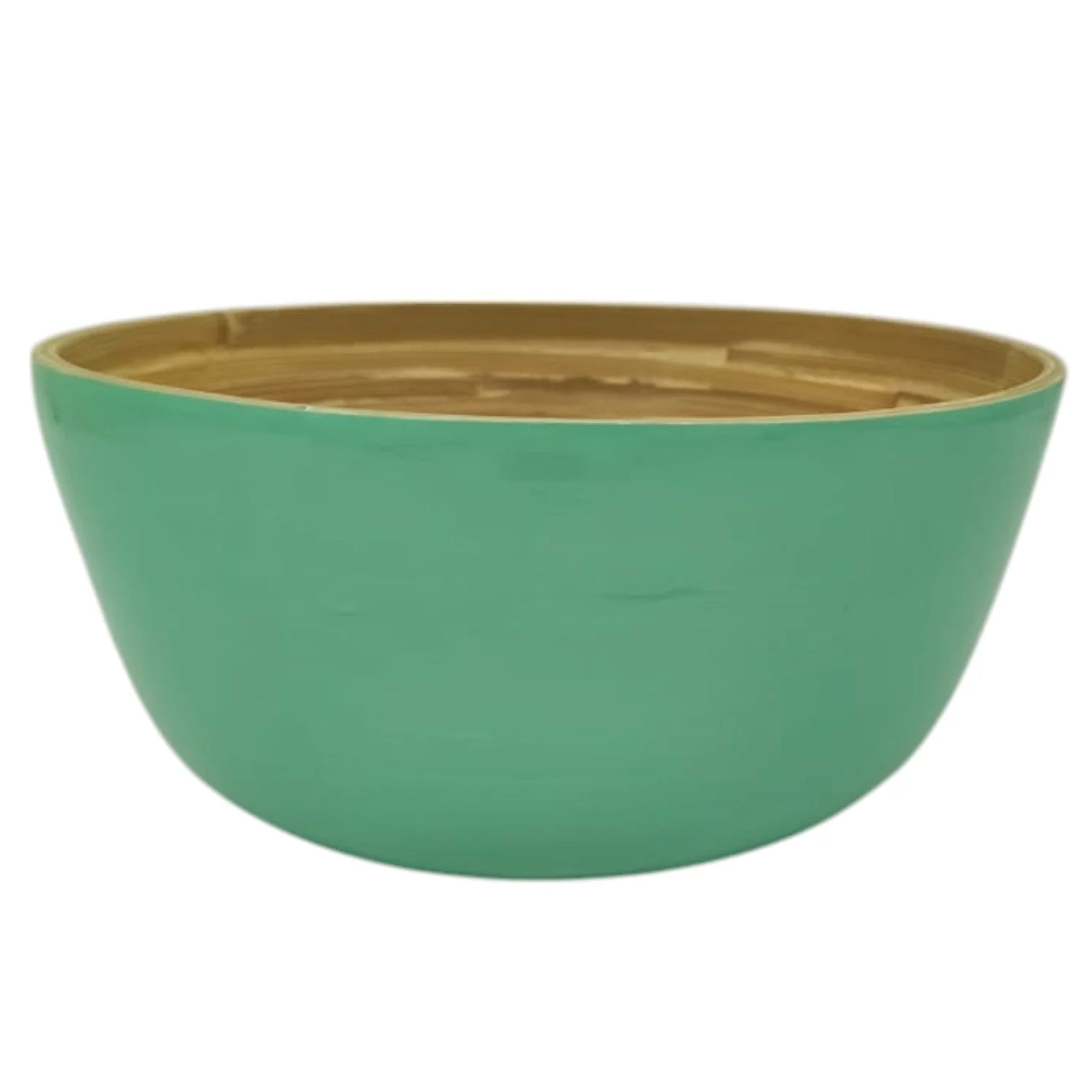 AKDC Modern Bamboo Round Serving Bowl-25cmX12cm-Green&Bamboo - Image 2