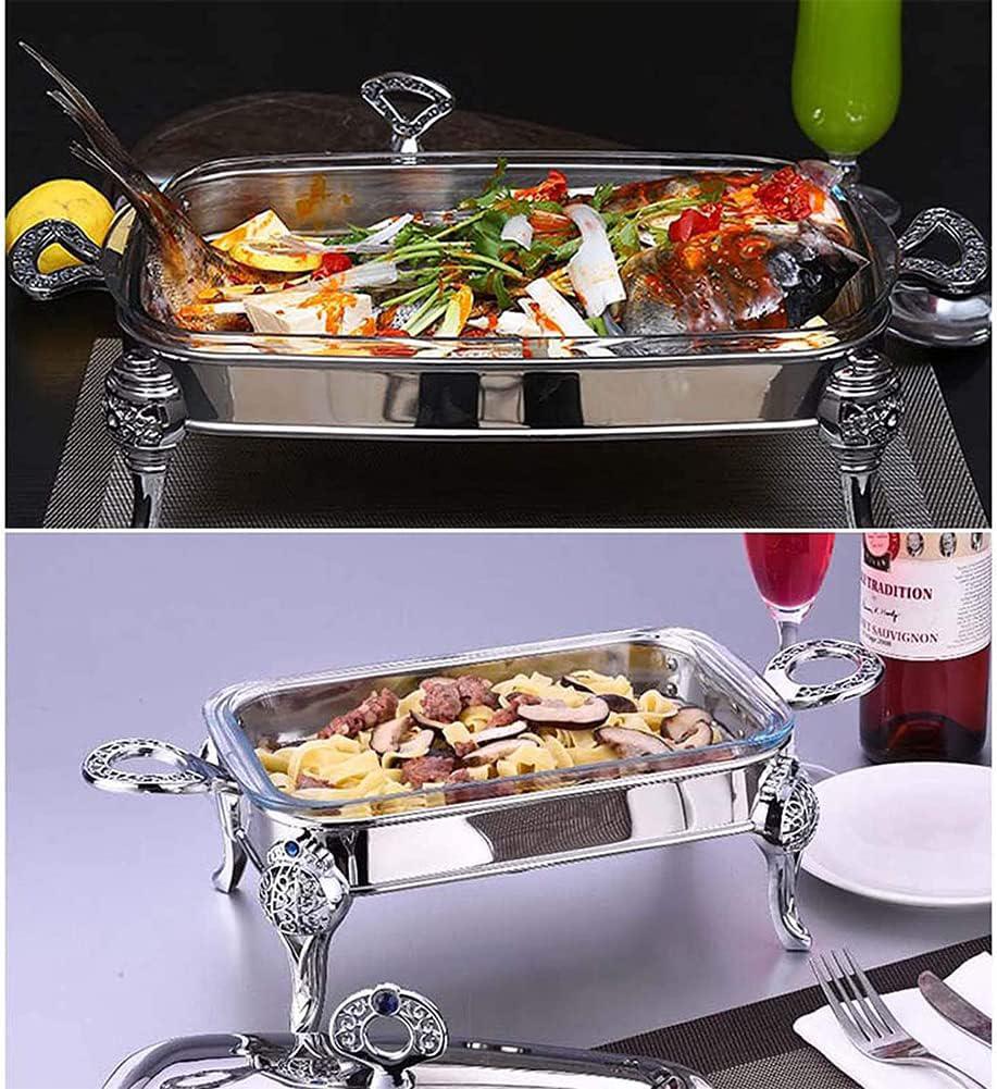 AKDC Modern Design Rectangular Food Warmer 2.4Litre, Silver - Image 3