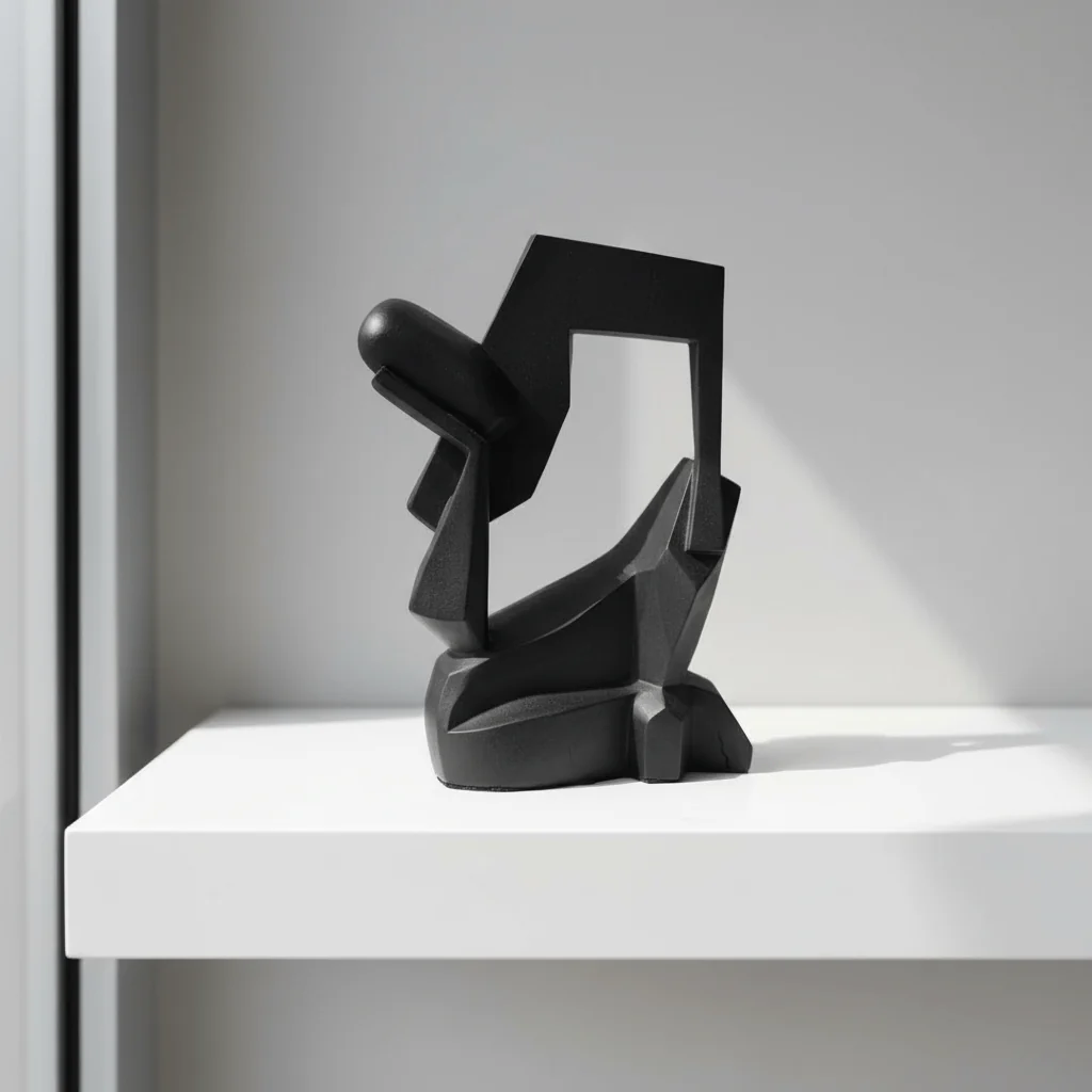 AKDC Modern Polyresin Unique Abstract Decorative Showpiece – Luxury Statement Home Accent Sculpture, Black, 26 cm - Image 2