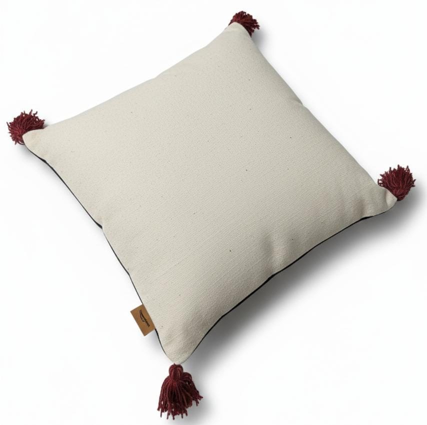 AKDC Multicolor Accent Square Cushion with Beige, Brown & Pink Detailing – Premium Cotton, 45×45 cm - Image 2