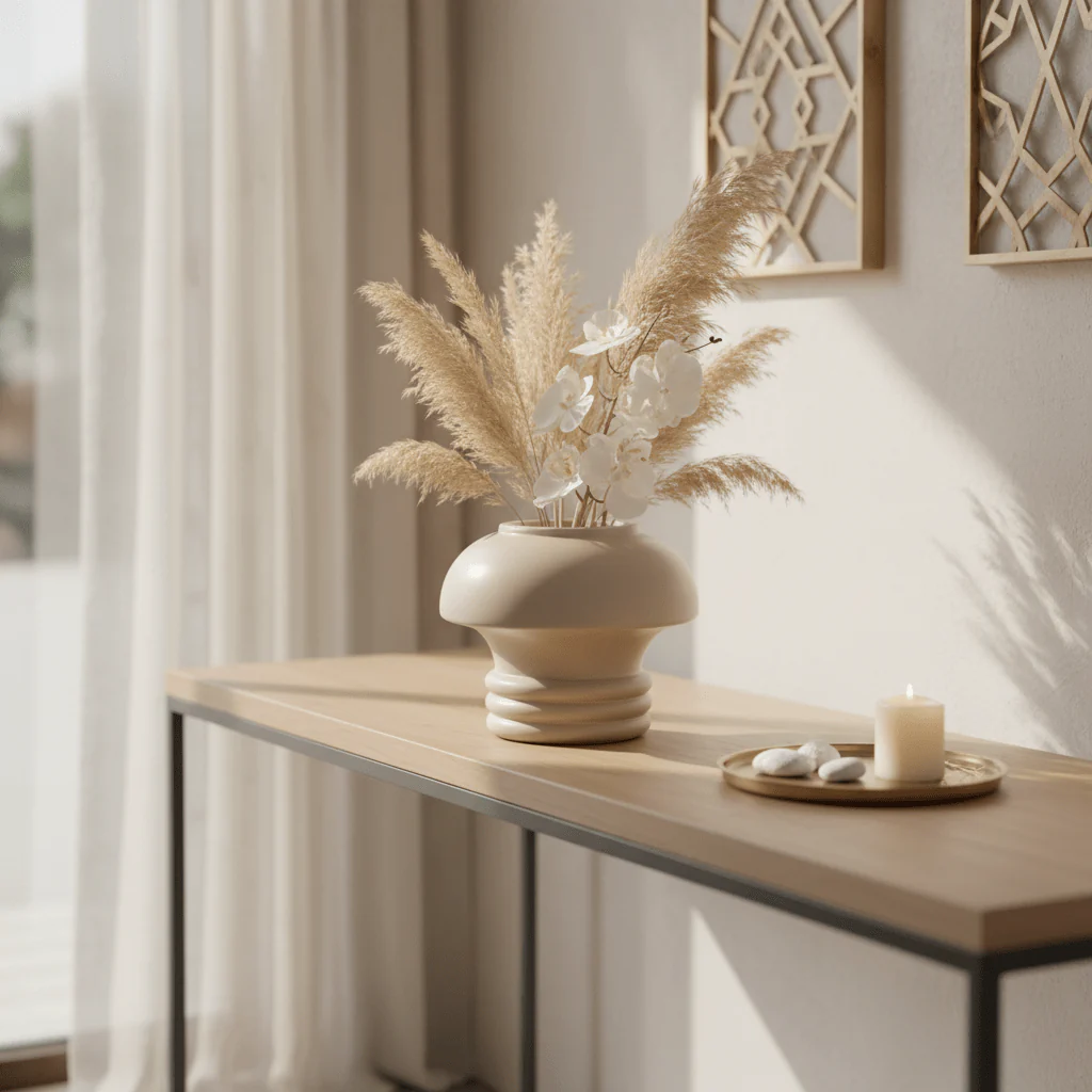 AKDC Mushroom-Inspired Ceramic Decorative Flower Vase – Beige Modern Sculptural Design, 12 × 14 cm - Image 2