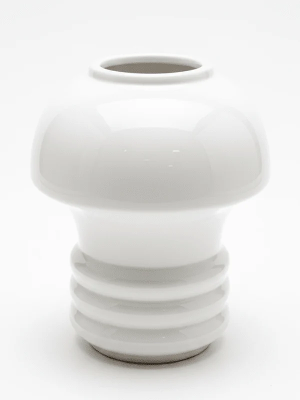 AKDC Mushroom-Inspired Ceramic Decorative Vase – Elegant White Playful Sculptural Design, 12 × 14 cm