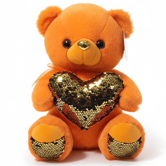 AKDC Orange Color Teddy Bear Soft Plush Toy – 30 cm Stuffed Animal for Kids