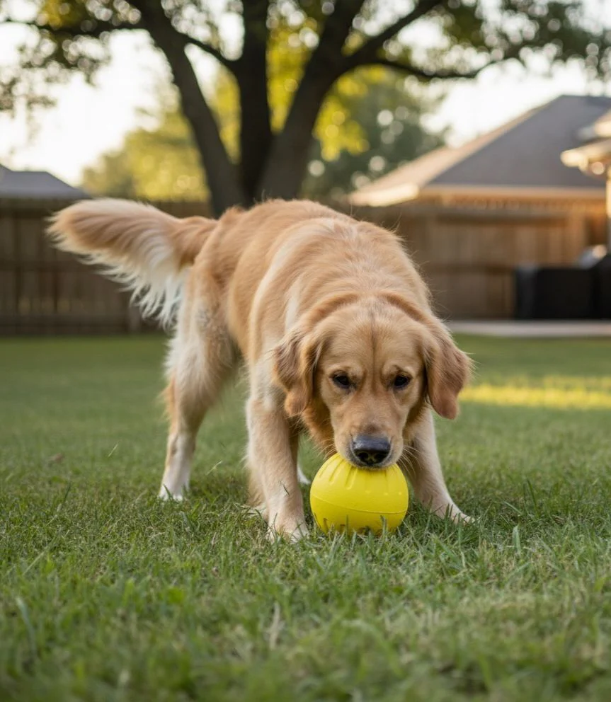 AKDC Pets Playing Ball 9cm, Yellow - Image 3