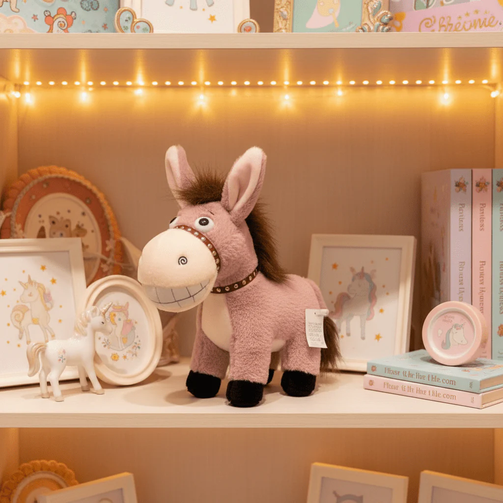 AKDC Pink Donkey Plush Toy 25cm Cute Stuffed Animal Toy Gift for Kids Girls - Image 2