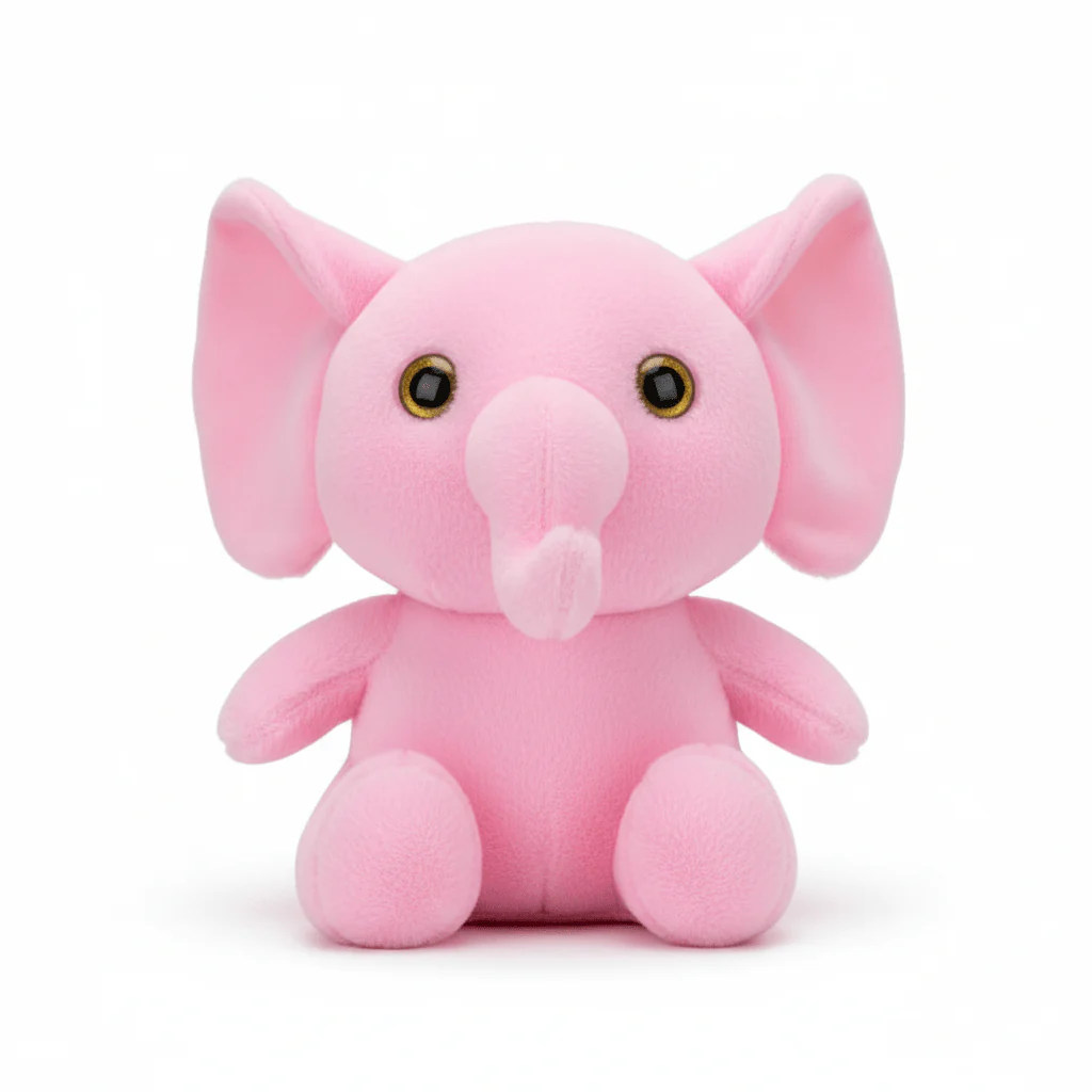AKDC Pink Elephant Plush Toy 30cm Soft Stuffed Animal Safari Toy Gift for Kids Girls