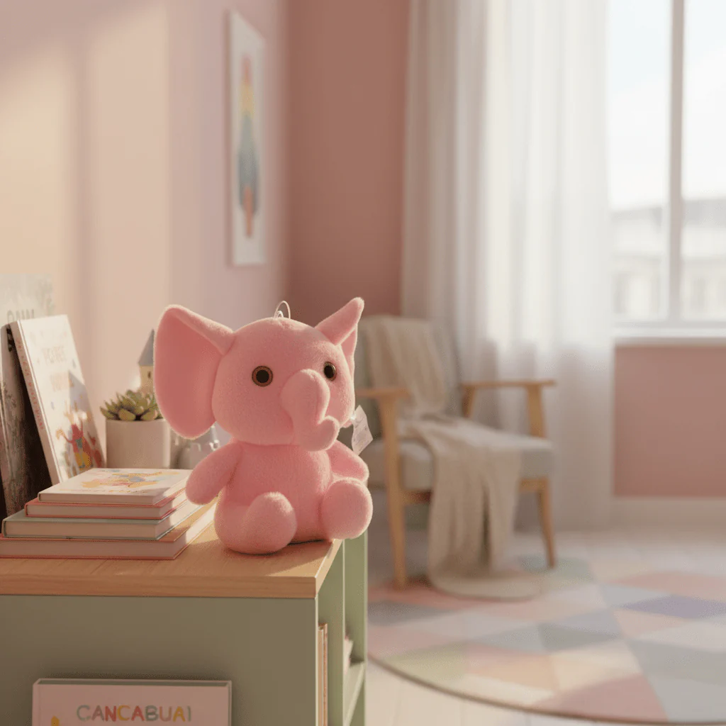 AKDC Pink Elephant Plush Toy 30cm Soft Stuffed Animal Safari Toy Gift for Kids Girls - Image 2