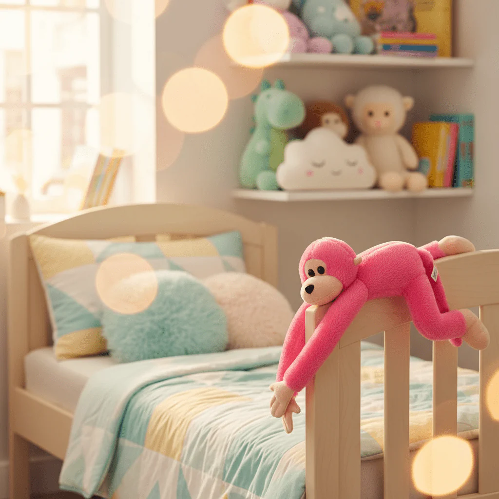 AKDC Pink Monkey Plush Toy 25cm Cute Stuffed Animal Jungle Toy Gift for Kids Girls Boys - Image 2