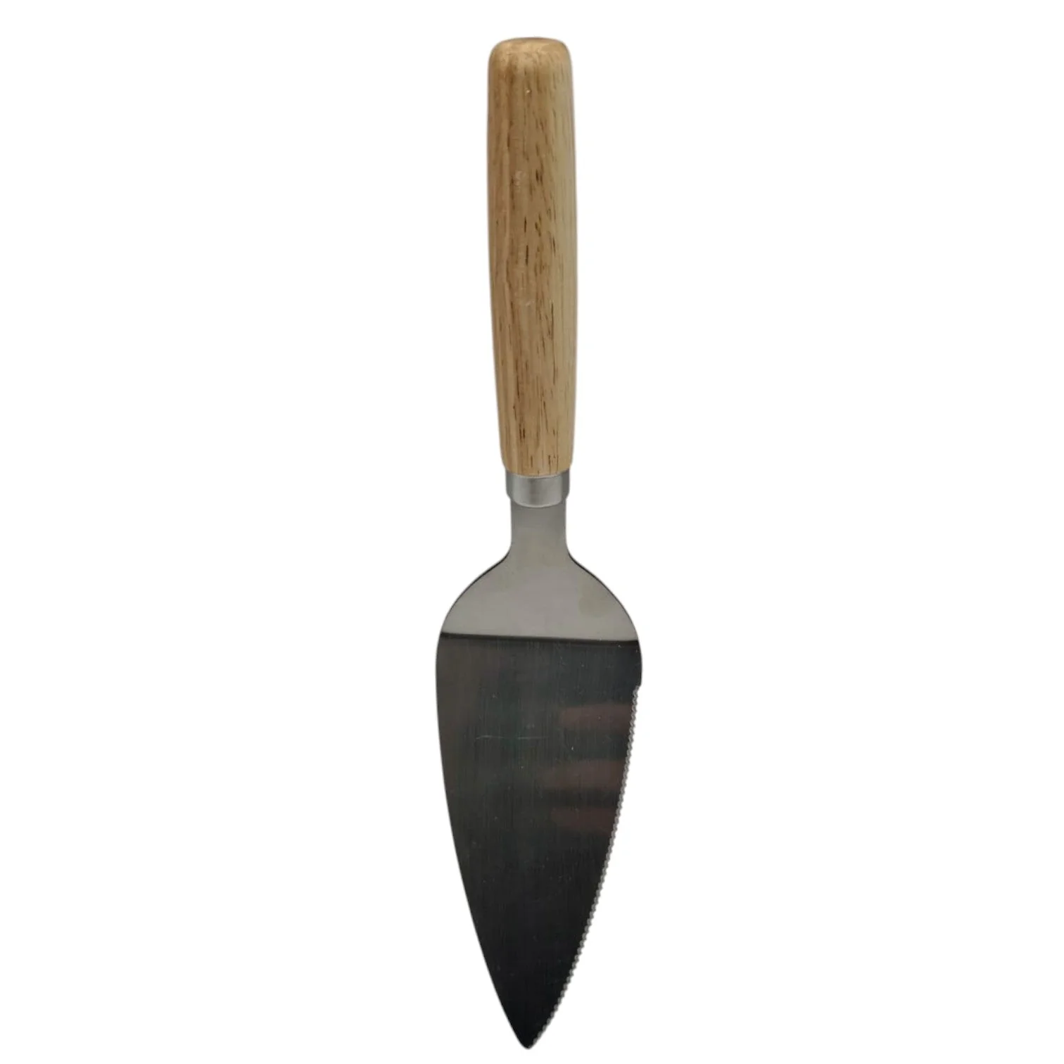 AKDC Pizza Spatula Wooden Handle Shovel Stainless Steel Pizza Server, Cheese Spatula Kitchen Baking Tool, Kitchen Baking Tool Triangular Spade Spatula for Pizza Cake-26cmX6cm-Wooden&Steel