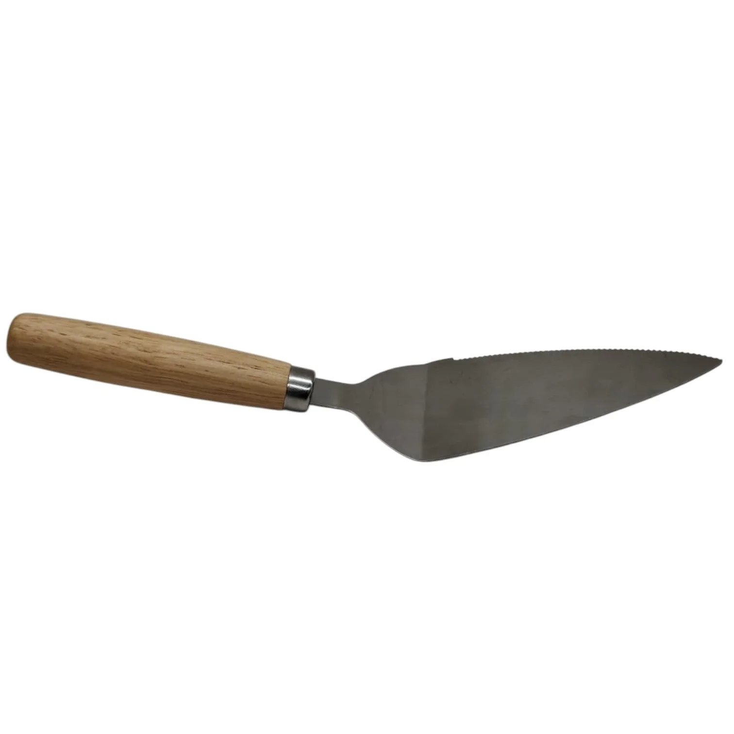 AKDC Pizza Spatula Wooden Handle Shovel Stainless Steel Pizza Server, Cheese Spatula Kitchen Baking Tool, Kitchen Baking Tool Triangular Spade Spatula for Pizza Cake-26cmX6cm-Wooden&Steel - Image 2