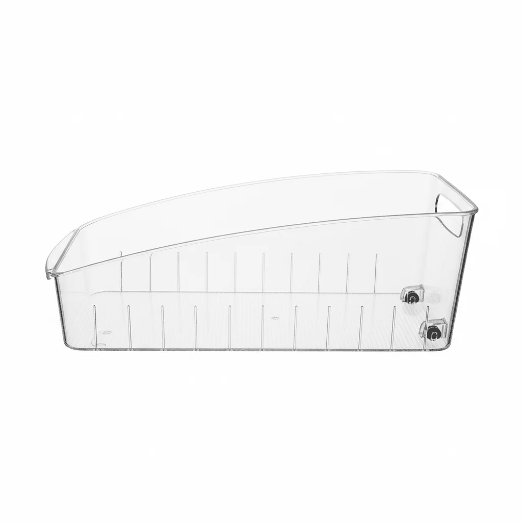 AKDC Plastic Clear Storage Bin with Wheel 39cmX17cmX14cm-Transparent