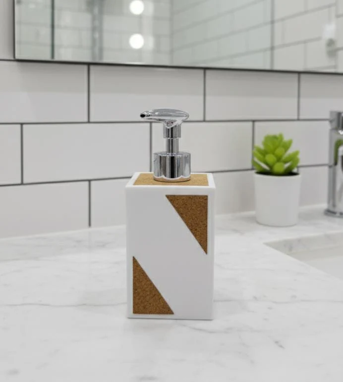 AKDC Plastic Liquid Soap Dispenser – Elegant White Finish, Refillable & Stylish for Daily Use - Image 2