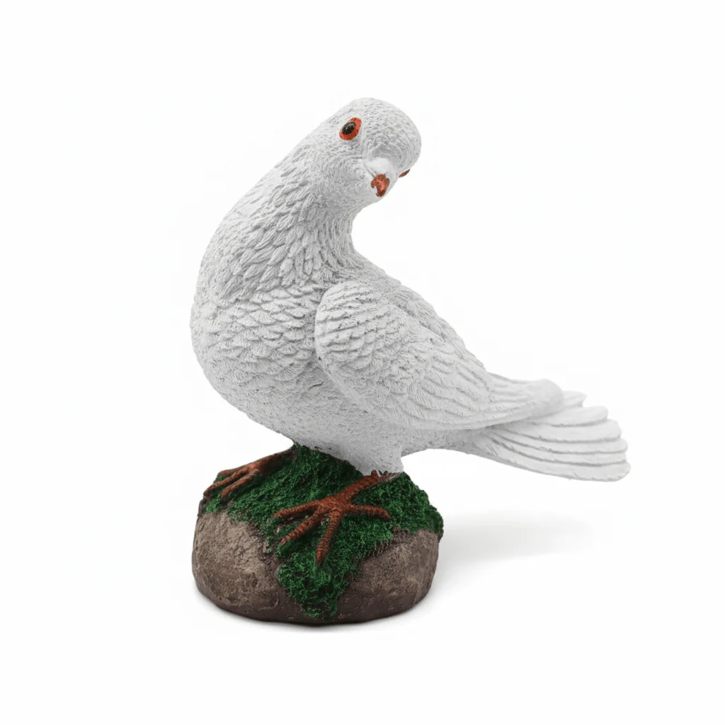 AKDC Polyresin Dove Decorative Figurine – Peace Symbol Artistic Showpiece for Home & Office Décor, White, 19 cm