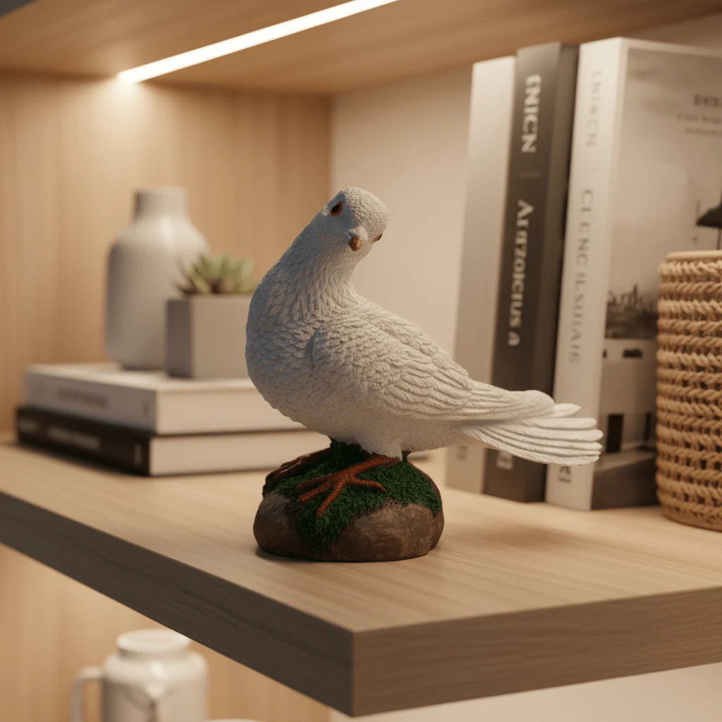 AKDC Polyresin Dove Decorative Figurine – Peace Symbol Artistic Showpiece for Home & Office Décor, White, 19 cm - Image 2