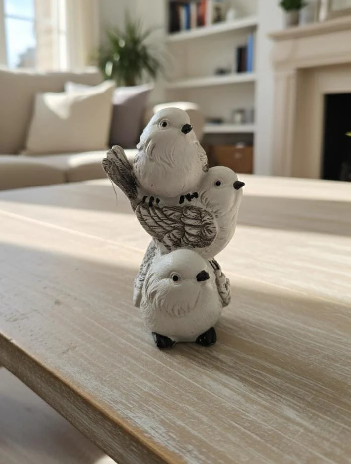 AKDC Polyresin White Birds Figurine – Elegant Decorative Accent Home Décor 16 cm - Image 2
