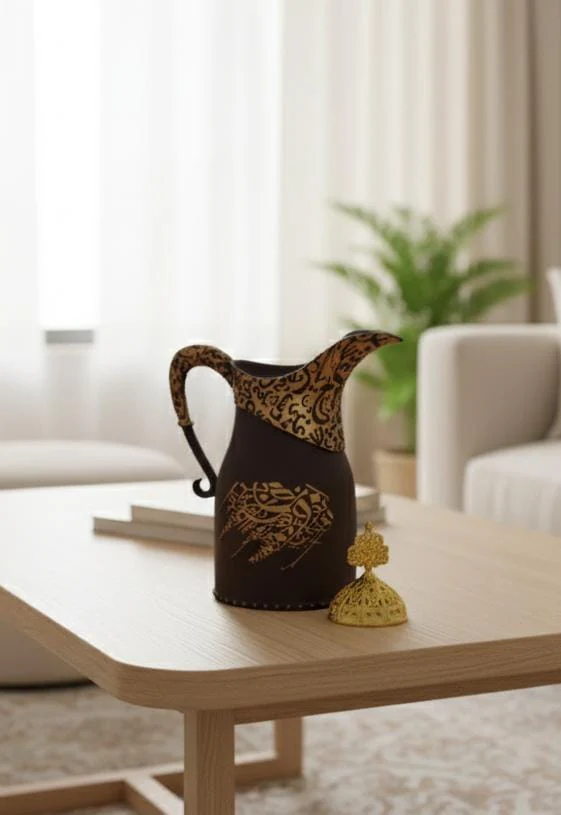 AKDC POP Decorative Incense Burner – Kettle Shape Design – Brown – 23 cm Unique Aroma Piece - Image 3