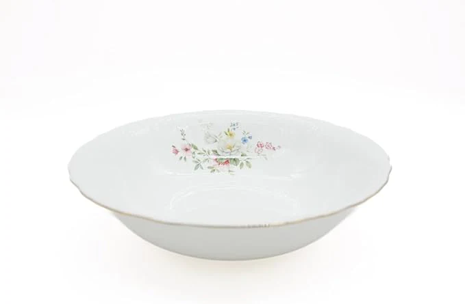 AKDC Porcelain Oval Plate 14 Gold Rim White - Image 3