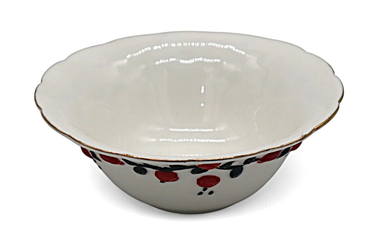 AKDC Porcelain Soup Bowl 16×5.5cm – White with Striking Red & Black Design - Image 2