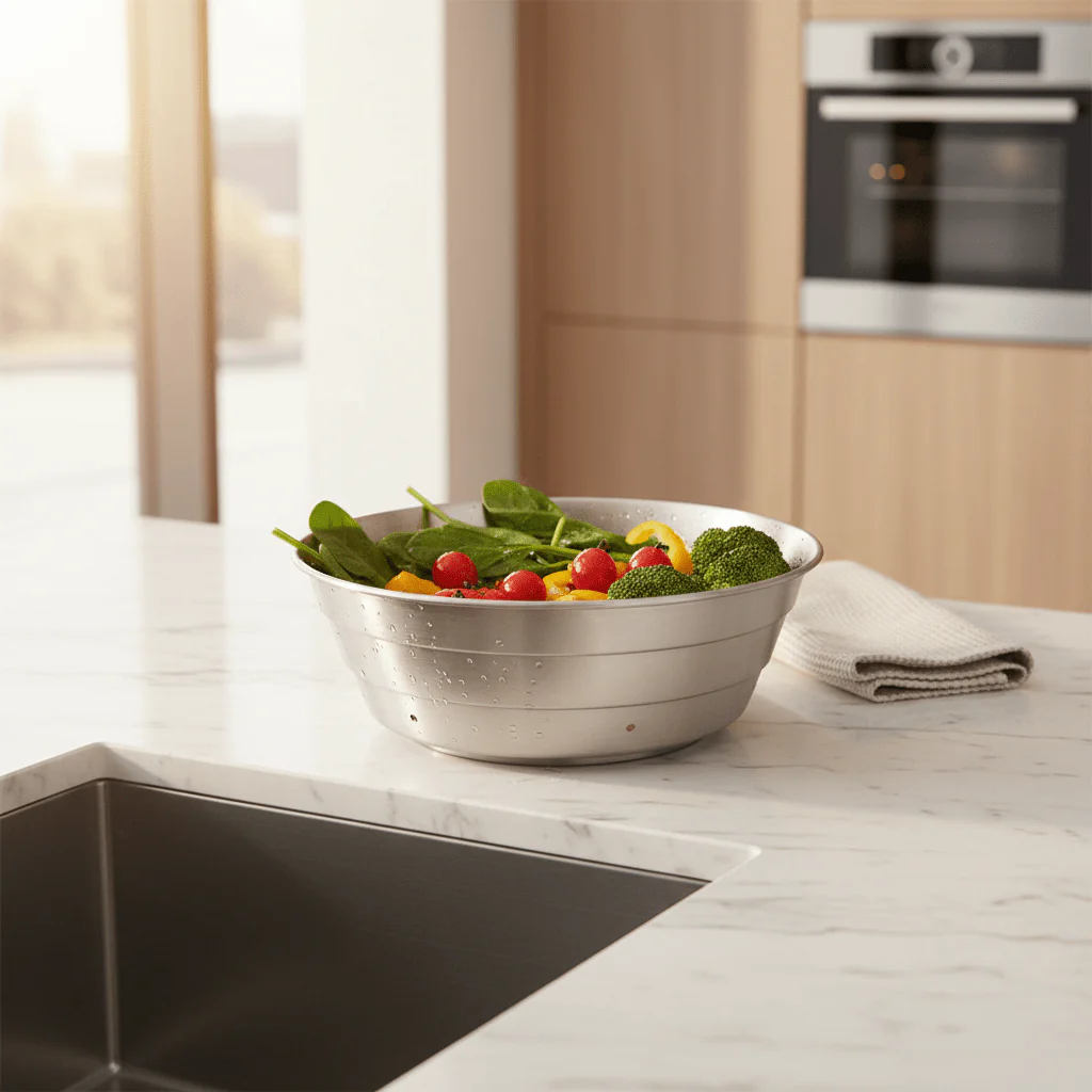 AKDC Premium Aluminium Boya Straining Colander – 30cm - Image 2