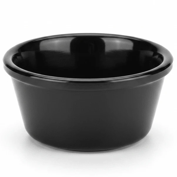 AKDC Premium Black Melamine Ramekin Bowl 3.5 Inch Durable Sauce and Dessert Serving Bowl
