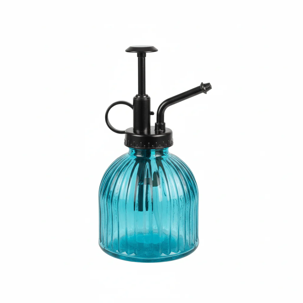 AKDC Premium Dual-Tone Blue & Black Glass Spray Bottle with Durable Metal Nozzle for Cleaning, Plants & Hair Mist – 200ml