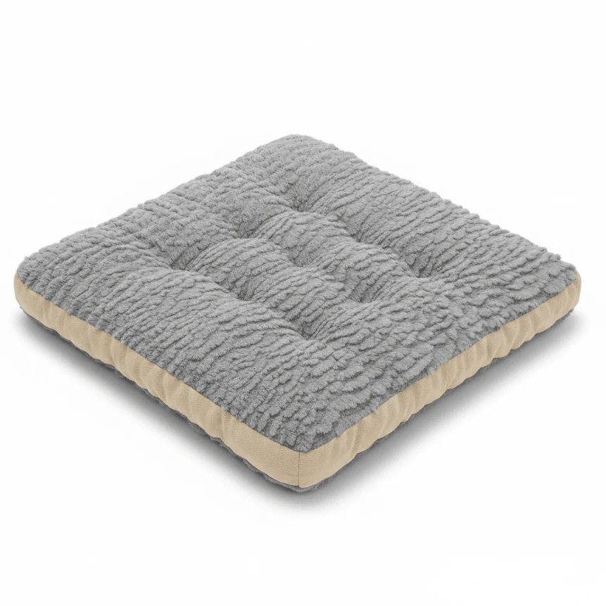AKDC Premium Polyester Dusty Grey Square Chair Cushion Long Lasting Seat Pad for Office Dining and Home Chairs 40 × 40 cm