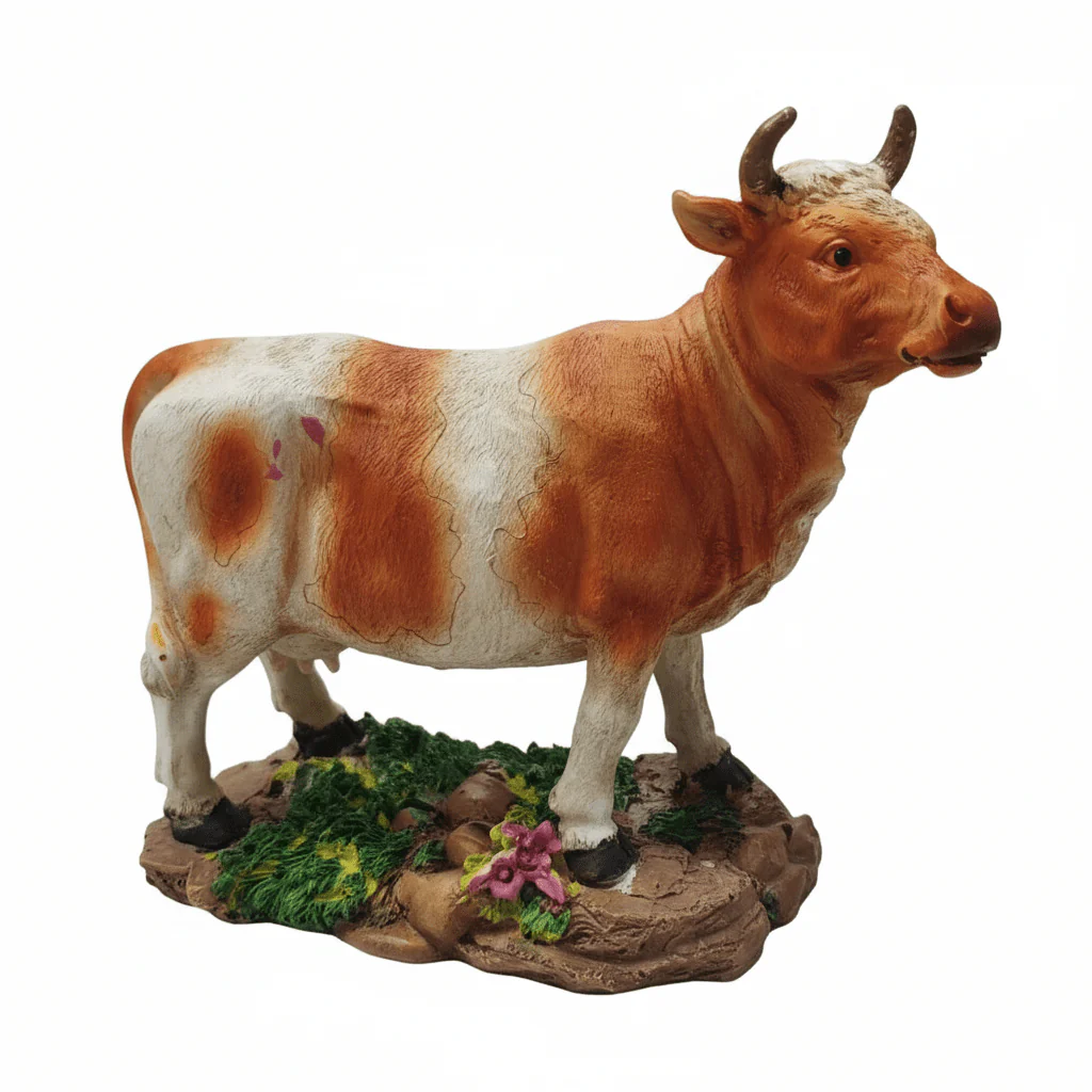 AKDC Premium Polyresin Bull Showpiece – Elegant Modern Animal Art Décor for Home, Hotel & Display Shelves, 20 × 16 cm
