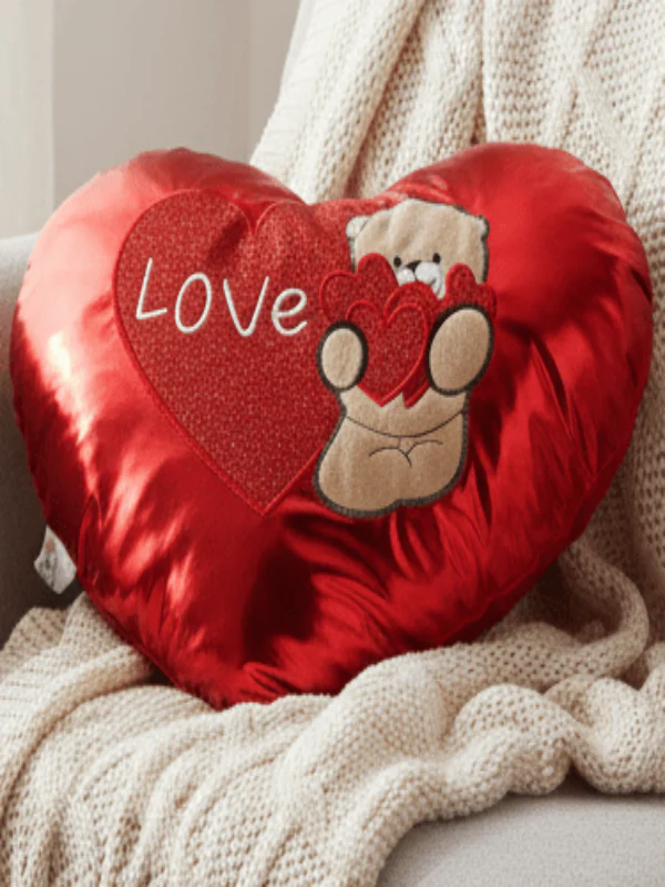 AKDC Premium Red Heart Cushion (45 cm) with Love Message - Image 2