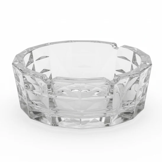 AKDC Premium Round Glass Ashtray with Modern Artistic Look – Heavy Duty Glass Ashtray for Home, Office & Restaurants (15 cm)