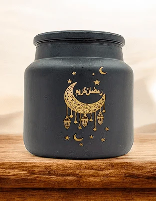 AKDCÂ Ramadan Kareem Printed Natural Soy Wax Scented Jar Candle 7x7cm - Image 2