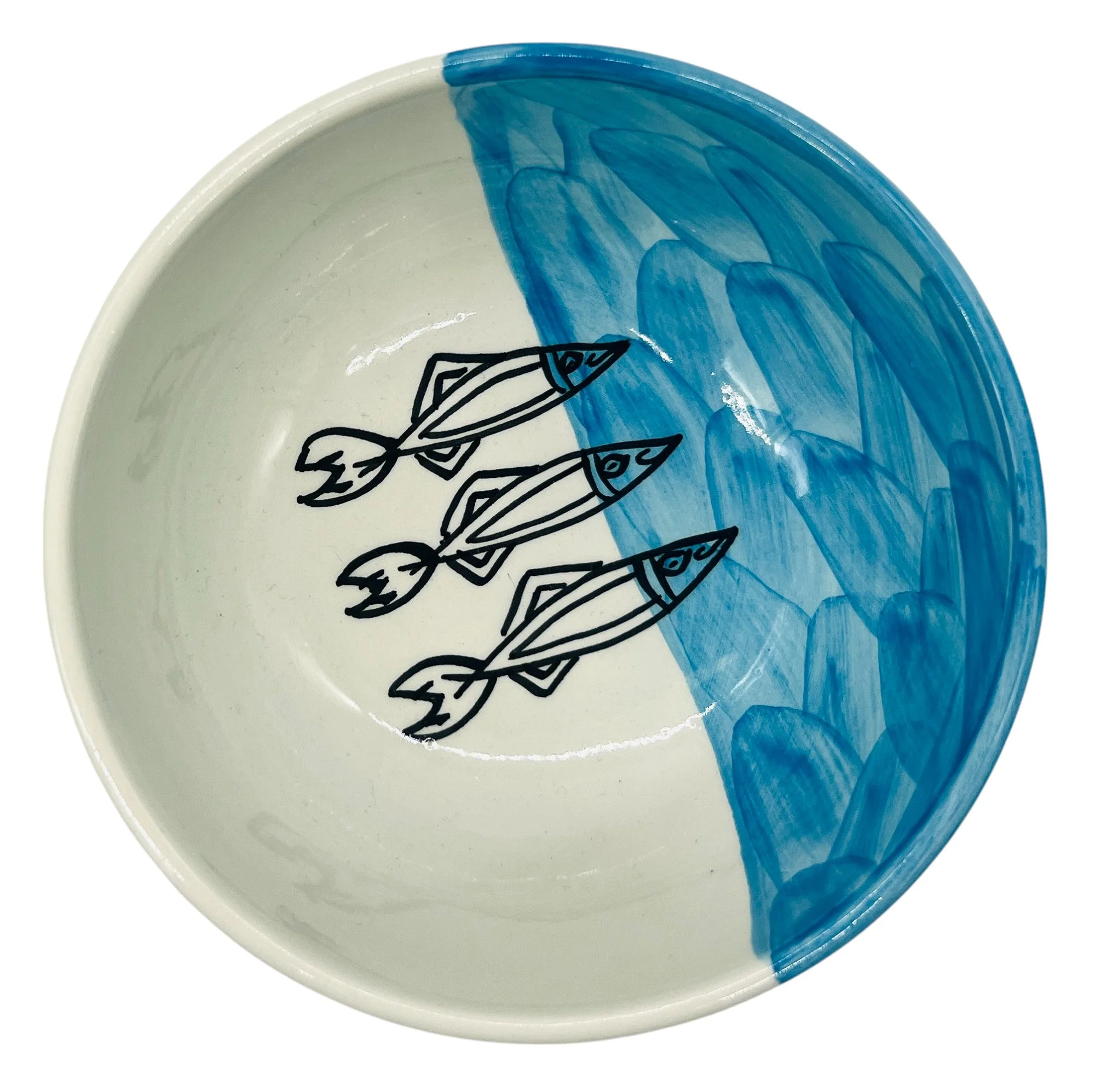 AKDC Round Ceramic Bowl 13cm*5cm, Sardine Blue - Image 2
