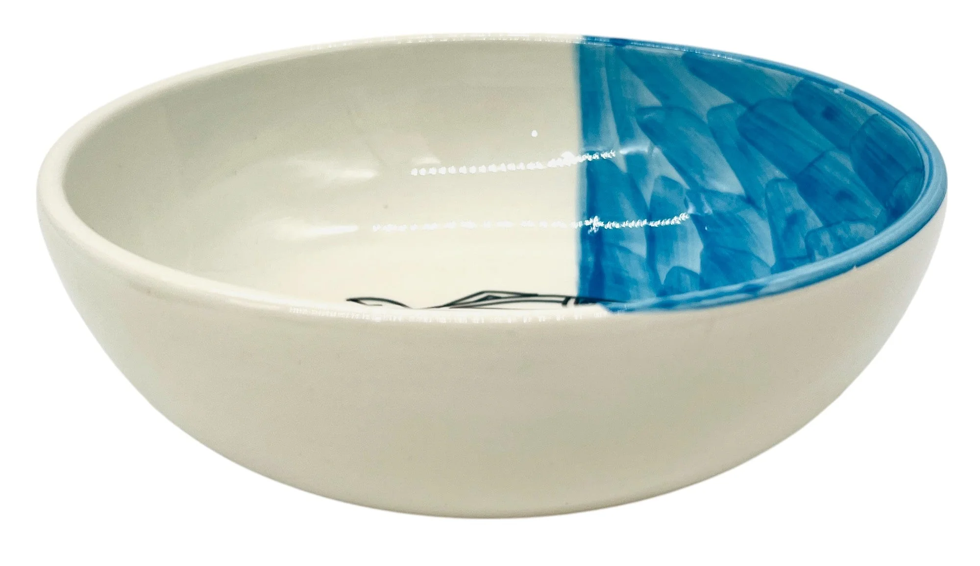 AKDC Round Ceramic Bowl 19cm*6cm, Sardine Blue