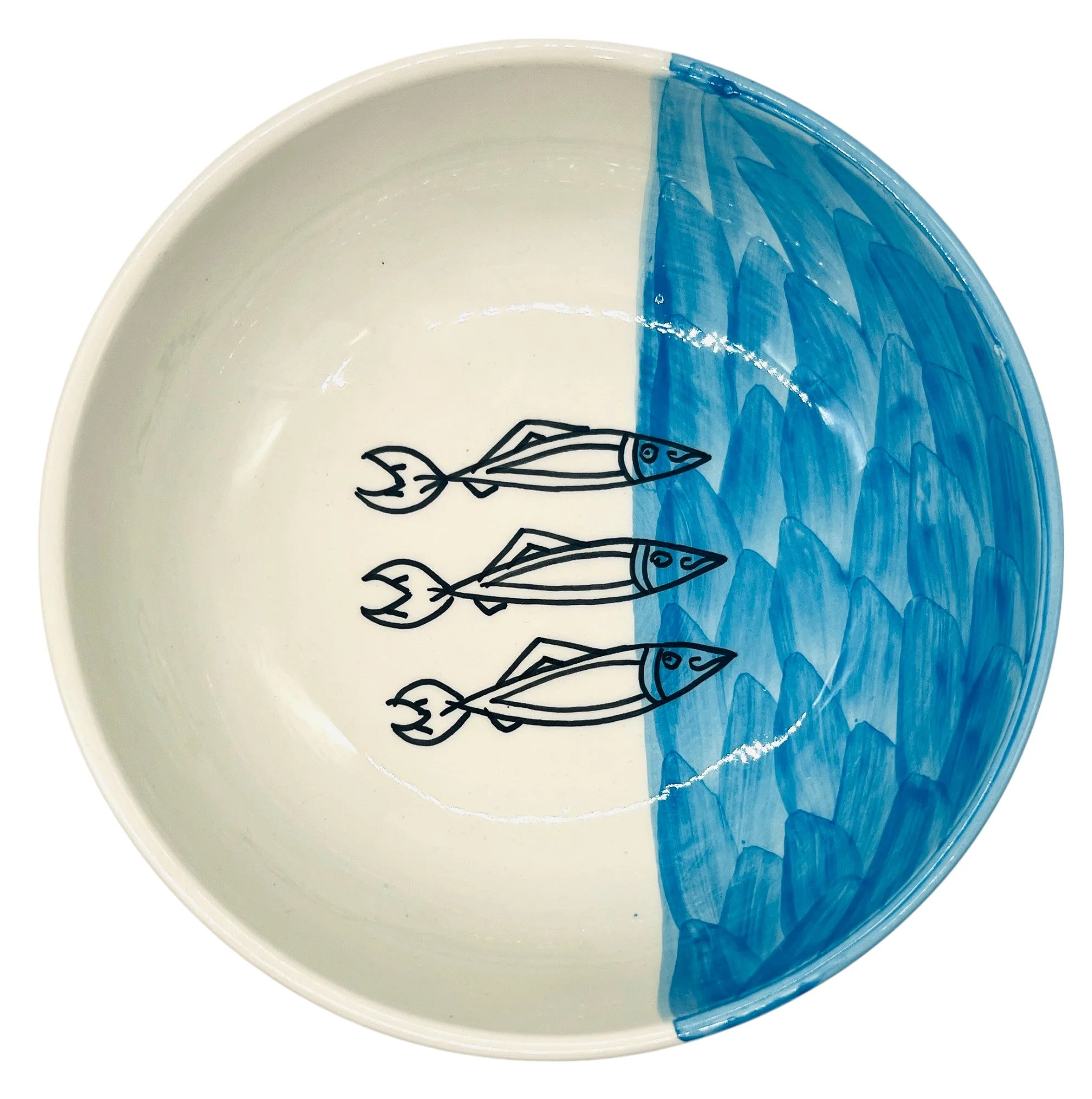 AKDC Round Ceramic Bowl 19cm*6cm, Sardine Blue - Image 3