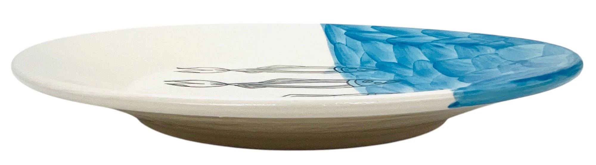 AKDC Round Ceramic Plate 24cm*3.5cm, Sardine Blue - Image 3