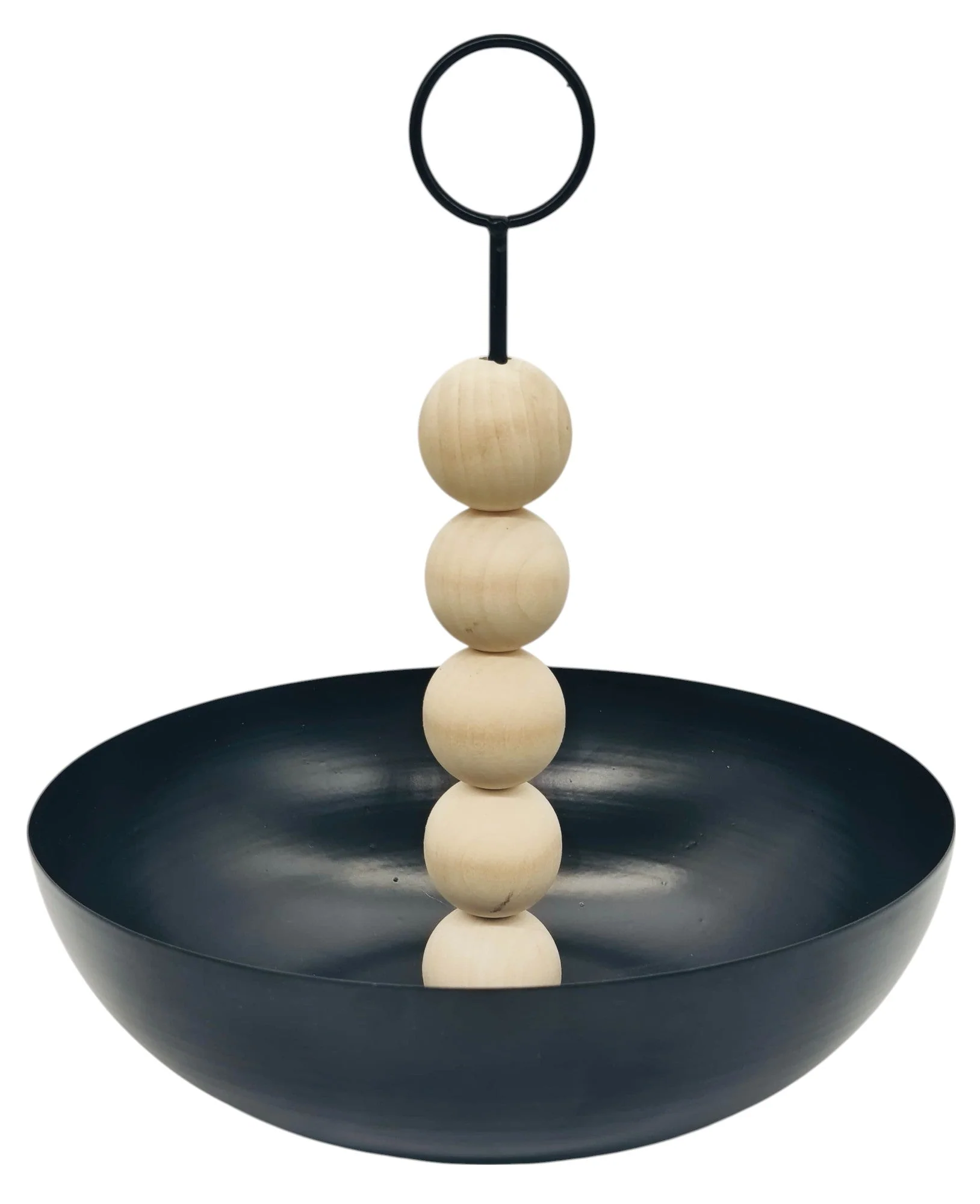AKDC Round Fruit Bowl 24cm*28cm, Black/Beige