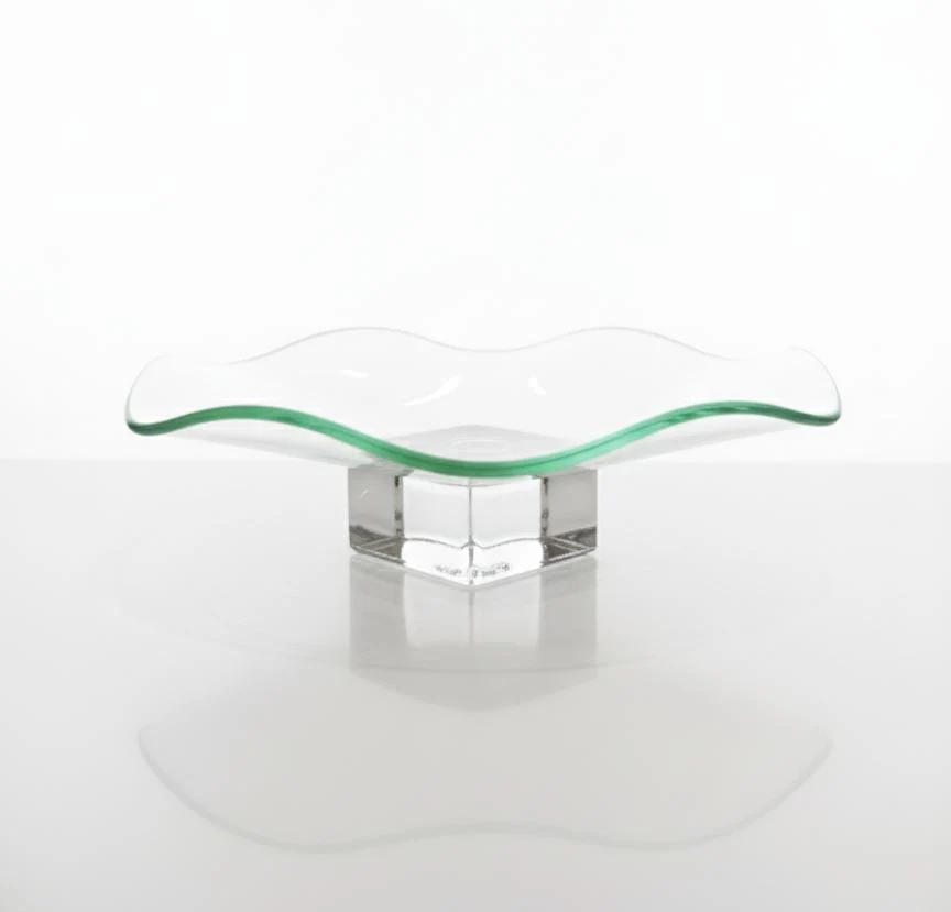 AKDC Round Glass Serving Tray – 19×5 cm Transparent Design, Perfect for Serving Sweets, Snacks & Fruits