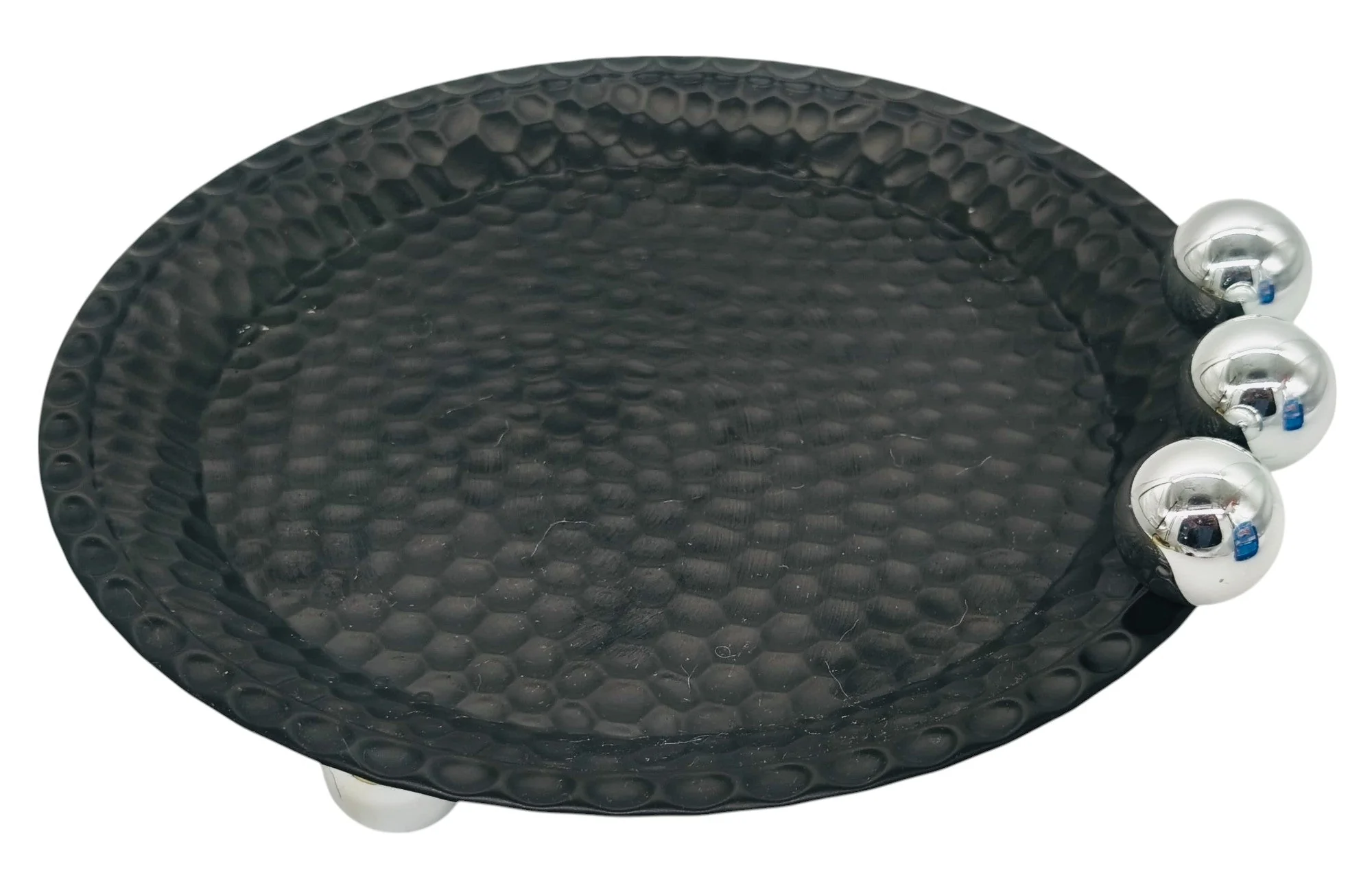 AKDC Round Metal Candy Plate 25cm*4cm, Black