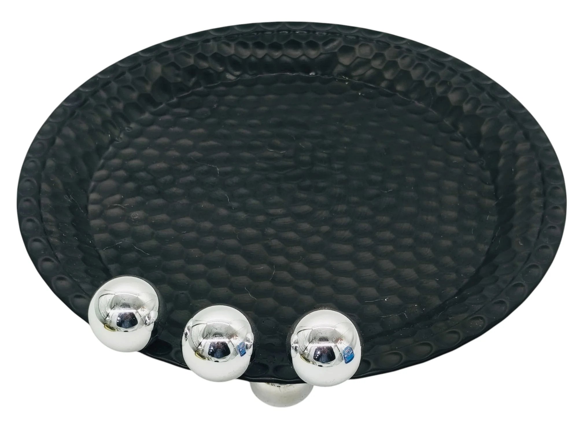 AKDC Round Metal Candy Plate 25cm*4cm, Black - Image 2