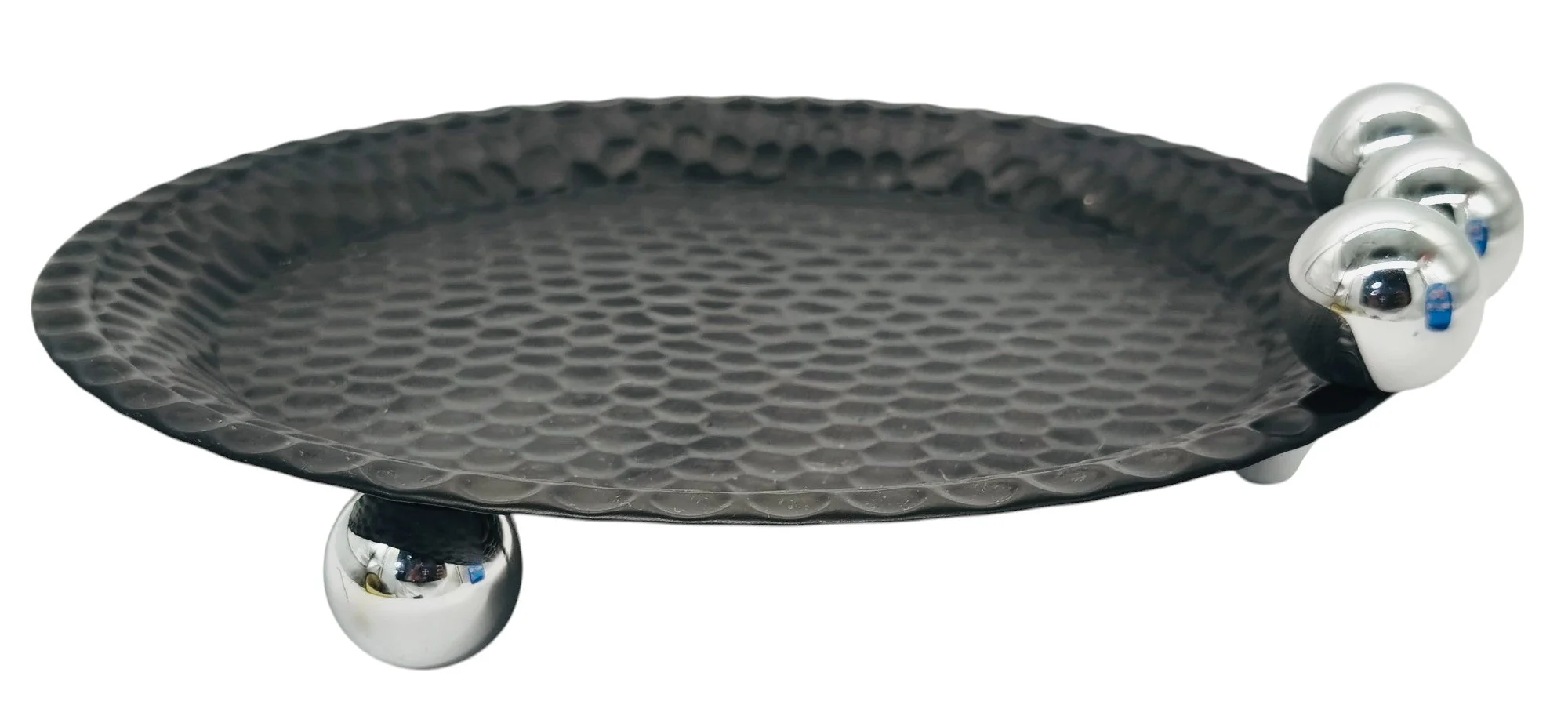 AKDC Round Metal Candy Plate 25cm*4cm, Black - Image 3