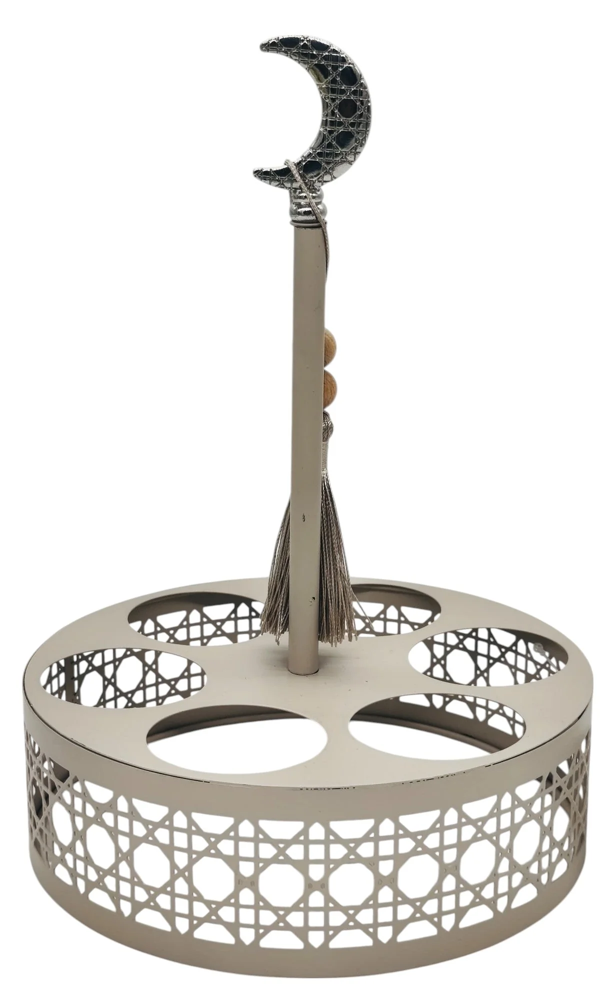 AKDC Round Metal Cup Holder(6 Cup Holding) 19cm, Beige